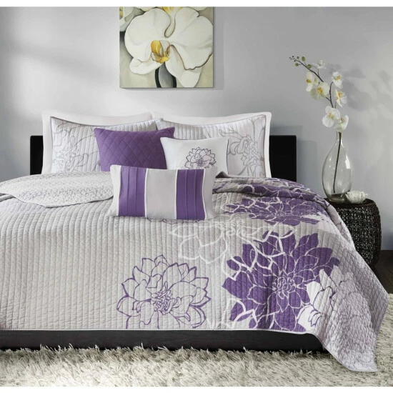Outlet ๐ Madison Park Bridgette Purple 6-piece Coverlet Set ๐ 3 Outlet ๐ Madison Park Bridgette Purple 6-piece Coverlet Set ๐