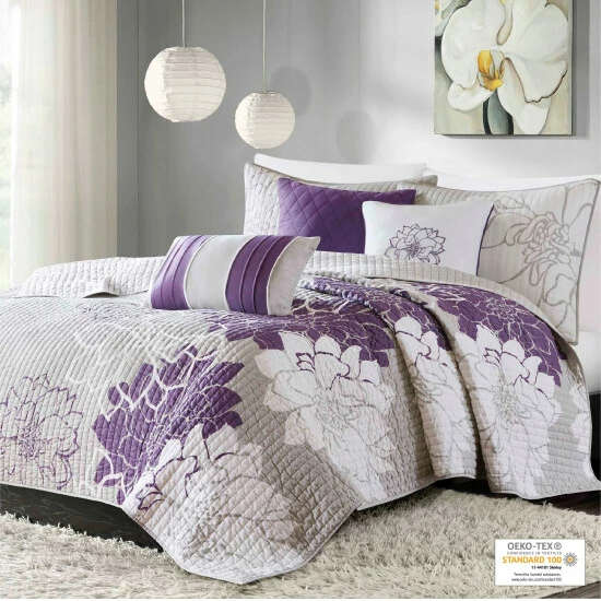 Outlet ๐ Madison Park Bridgette Purple 6-piece Coverlet Set ๐ 4 Outlet ๐ Madison Park Bridgette Purple 6-piece Coverlet Set ๐ - Image 2