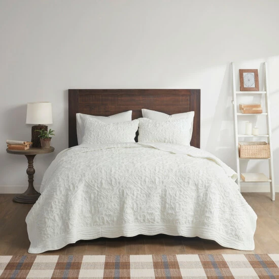 Buy ๐ Madison Park Elsa Ivory Embroidered Faux Fur Coverlet Set ๐ 3 Buy ๐ Madison Park Elsa Ivory Embroidered Faux Fur Coverlet Set ๐
