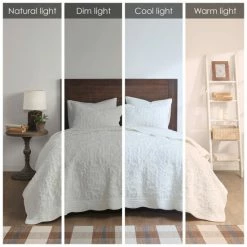 Alternative view of Buy 😀 Madison Park Elsa Ivory Embroidered Faux Fur Coverlet Set 👏