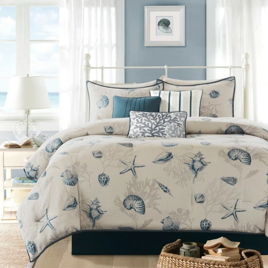 Top 10 ๐ Madison Park Nantucket Cotton Printed 7-piece Comforter Set Blue ๐ 3 Top 10 ๐ Madison Park Nantucket Cotton Printed 7-piece Comforter Set Blue ๐