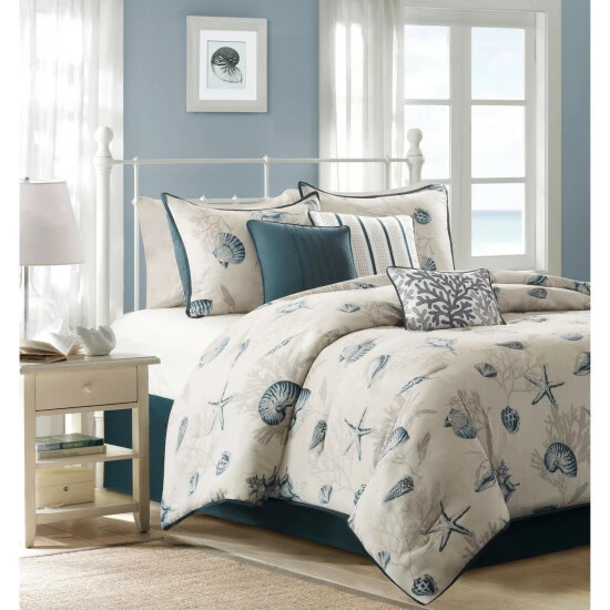 Top 10 ๐ Madison Park Nantucket Cotton Printed 7-piece Comforter Set Blue ๐ 4 Top 10 ๐ Madison Park Nantucket Cotton Printed 7-piece Comforter Set Blue ๐ - Image 2
