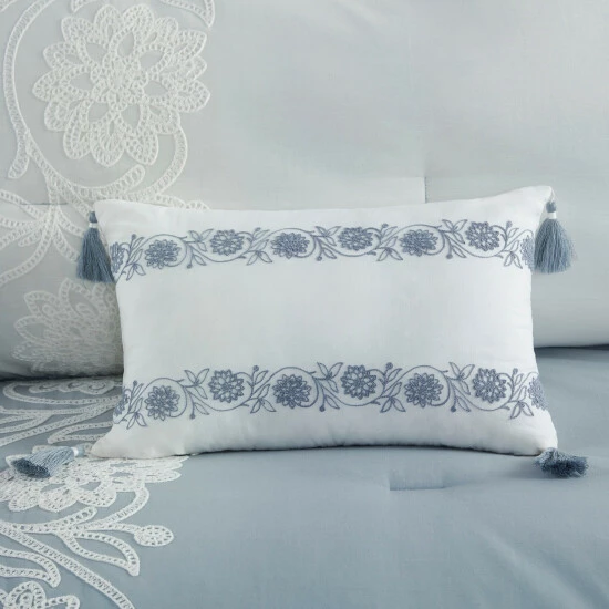 Discount ❤️ Madison Park Layla Blue 5 Piece Cotton Comforter Set ✔️ 5 Discount ❤️ Madison Park Layla Blue 5 Piece Cotton Comforter Set ✔️ - Image 3