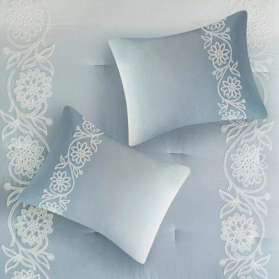 Discount ❤️ Madison Park Layla Blue 5 Piece Cotton Comforter Set ✔️ 6 Discount ❤️ Madison Park Layla Blue 5 Piece Cotton Comforter Set ✔️ - Image 4