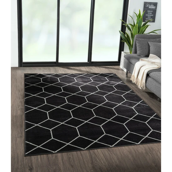 Hot Sale ๐ฅ Madison Park Bianca Trellis Geometric Woven Area Rug Black/cream ๐ 4 Hot Sale ๐ฅ Madison Park Bianca Trellis Geometric Woven Area Rug Black/cream ๐ - Image 2
