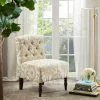 Flash Sale 🔥 Madison Park Lina Tufted Armless Slipper Chair Beige 🤩