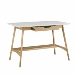 Outlet 😀 Madison Park Avalon Solid Wood Mid-Century Desk Off-white/natural 👏 -Madison Park Sales unnamed file 3983