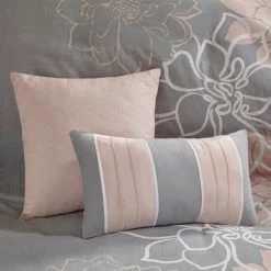 Flash Sale 🌟 Madison Park Brianna Grey/ Blush Cotton Sateen Printed 6-piece Duvet Cover Set 🔔 -Madison Park Sales unnamed file 4005