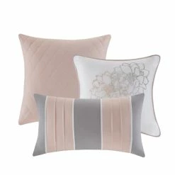 Flash Sale 🌟 Madison Park Brianna Grey/ Blush Cotton Sateen Printed 6-piece Duvet Cover Set 🔔 -Madison Park Sales unnamed file 4006