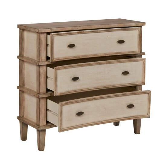 Outlet 🥰 Madison Park Diego Natural/ Cream 3 Drawer Chest 🔥 5 Outlet 🥰 Madison Park Diego Natural/ Cream 3 Drawer Chest 🔥 - Image 3