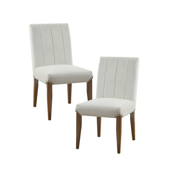 Hot Sale ✔️ Madison Park Abel Cream Channel Tufting Dining Chair (Set Of 2) ✔️ 4 Hot Sale ✔️ Madison Park Abel Cream Channel Tufting Dining Chair (Set Of 2) ✔️ - Image 2