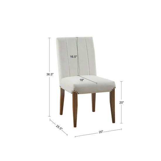 Hot Sale ✔️ Madison Park Abel Cream Channel Tufting Dining Chair (Set Of 2) ✔️ 5 Hot Sale ✔️ Madison Park Abel Cream Channel Tufting Dining Chair (Set Of 2) ✔️ - Image 3