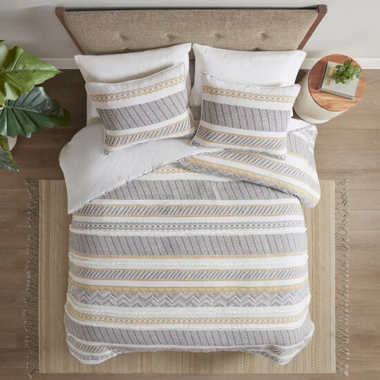 Flash Sale ๐ฏ Madison Park Aella Yellow/ Charcoal Cotton Printed Duvet Cover Set โจ 3 Flash Sale ๐ฏ Madison Park Aella Yellow/ Charcoal Cotton Printed Duvet Cover Set โจ