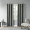 Outlet 👏 Madison Park Oslow Solid Piece Dyed Grommet Top Single Window Panel Grey 🤩 -Madison Park Sales unnamed file 4145