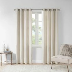 Outlet 👏 Madison Park Oslow Solid Piece Dyed Grommet Top Single Window Panel Grey 🤩 -Madison Park Sales unnamed file 4153