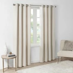 Outlet 👏 Madison Park Oslow Solid Piece Dyed Grommet Top Single Window Panel Grey 🤩 -Madison Park Sales unnamed file 4154