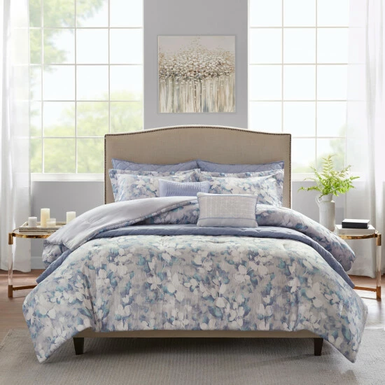 Buy ๐ Madison Park Zinnia Blue 8 Piece Printed Seersucker Comforter And Coverlet Set Collection ๐ 3 Buy ๐ Madison Park Zinnia Blue 8 Piece Printed Seersucker Comforter And Coverlet Set Collection ๐