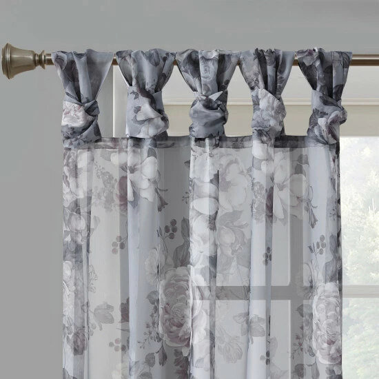 New โญ Madison Park Abelia Printed Floral Twist Tab Top Voile Sheer Navy ๐ 9 New โญ Madison Park Abelia Printed Floral Twist Tab Top Voile Sheer Navy ๐ - Image 7