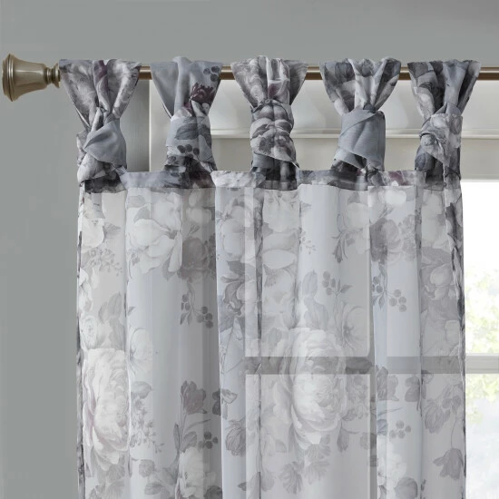 New โญ Madison Park Abelia Printed Floral Twist Tab Top Voile Sheer Navy ๐ 10 New โญ Madison Park Abelia Printed Floral Twist Tab Top Voile Sheer Navy ๐ - Image 8