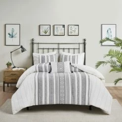 Coupon ⌛ Madison Park Ezra Gray 4 Piece Cotton Waffle Jacquard Comforter Set 😉
