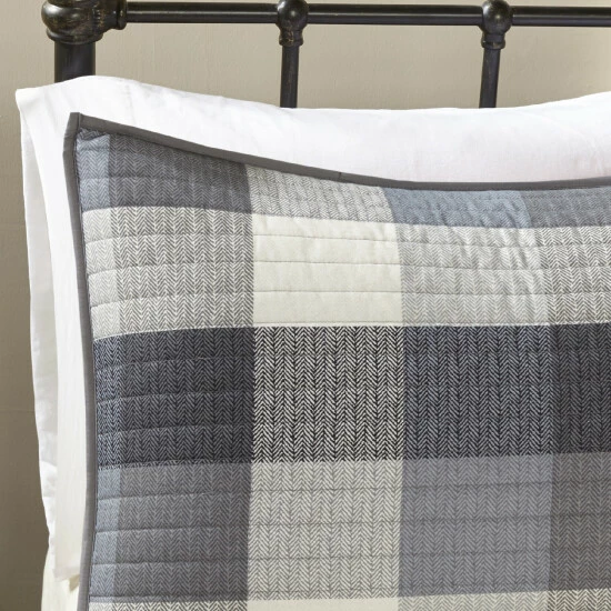 Promo ๐ Madison Park Pioneer Grey 6 Pieces Printed Quilted Herringbone Coverlet Set ๐ฅ 6 Promo ๐ Madison Park Pioneer Grey 6 Pieces Printed Quilted Herringbone Coverlet Set ๐ฅ - Image 4