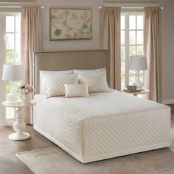 Best deal 🎉 Madison Park Levine 4 Piece Cotton Reversible Tailored Bedspread Set Khaki 👏 -Madison Park Sales unnamed file 4350