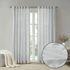 Deals 😉 Madison Park Barnet Faux Linen Rod Pocket And Back Tab Panel With Fleece Lining Grey 🎁 -Madison Park Sales unnamed file 4354