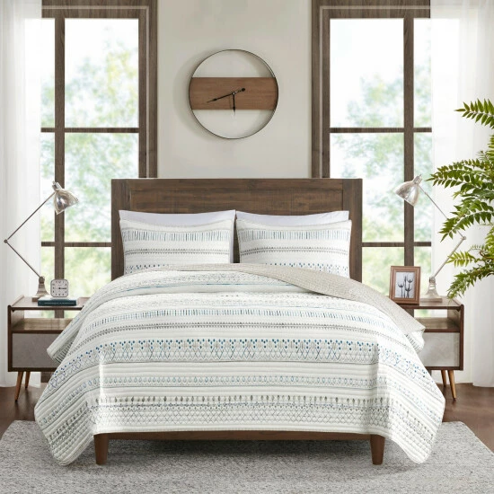 Discount ⌛ Madison Park Joshua 3 Piece Reversible Printed Microfiber Seersucker Coverlet Set Taupe Multi ⭐ 3 Discount ⌛ Madison Park Joshua 3 Piece Reversible Printed Microfiber Seersucker Coverlet Set Taupe Multi ⭐