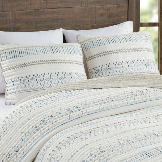 Discount ⌛ Madison Park Joshua 3 Piece Reversible Printed Microfiber Seersucker Coverlet Set Taupe Multi ⭐ 7 Discount ⌛ Madison Park Joshua 3 Piece Reversible Printed Microfiber Seersucker Coverlet Set Taupe Multi ⭐ - Image 5