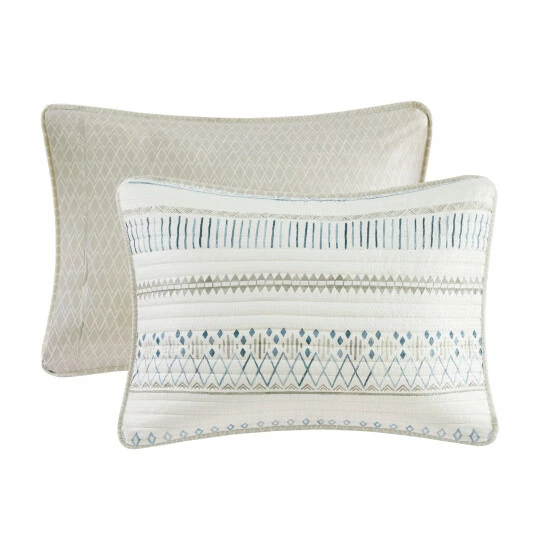 Discount ⌛ Madison Park Joshua 3 Piece Reversible Printed Microfiber Seersucker Coverlet Set Taupe Multi ⭐ 12 Discount ⌛ Madison Park Joshua 3 Piece Reversible Printed Microfiber Seersucker Coverlet Set Taupe Multi ⭐ - Image 10