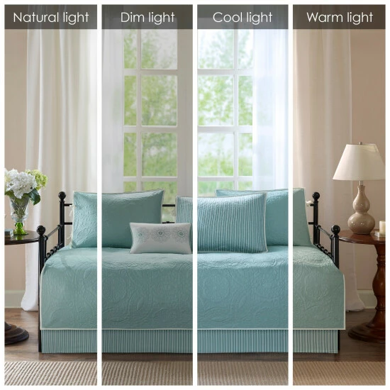 Budget π Madison Park Brenna Blue Printed 6 Piece Day Bed Cover Set π 4 Budget π Madison Park Brenna Blue Printed 6 Piece Day Bed Cover Set π - Image 2