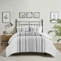 Hot Sale 😍 Madison Park Ezra Gray Cotton Waffle Jacquard Duvet Cover Set ✔️ -Madison Park Sales unnamed file 4433