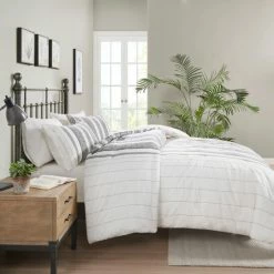 Hot Sale 😍 Madison Park Ezra Gray Cotton Waffle Jacquard Duvet Cover Set ✔️ -Madison Park Sales unnamed file 4434