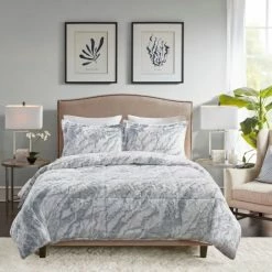 Best Pirce β Madison Park Naomi Grey/Blue Marble Comforter Set π₯
