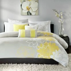 Top 10 ✨ Madison Park Brianna Yellow 6 Piece Printed Duvet Cover Set 🌟