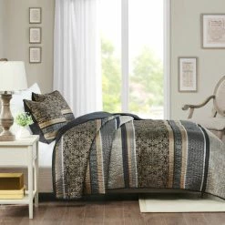 Buy ⌛ Madison Park Prudence Reversible Jacquard Coverlet Set Black/Gold 🛒 -Madison Park Sales unnamed file 4482