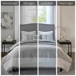 New 🥰 Madison Park Christian 4 Piece Jacquard Coverlet Set Grey 😉 -Madison Park Sales unnamed file 4488