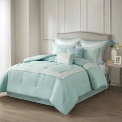 Discount ⭐ Madison Park Carlton Aqua 8-Piece Comforter Set 👍 -Madison Park Sales unnamed file 4558