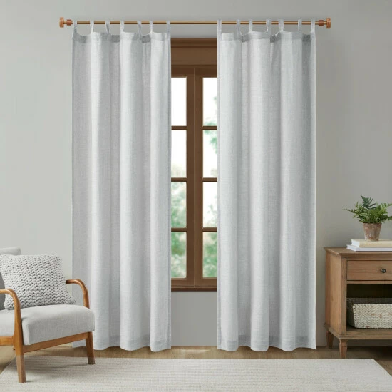 Best Pirce โค๏ธ Madison Park Barnet Faux Linen Tab Top Panel With Fleece Lining - 84" Panel Grey ๐ 4 Best Pirce โค๏ธ Madison Park Barnet Faux Linen Tab Top Panel With Fleece Lining - 84" Panel Grey ๐ - Image 2