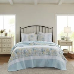 Buy ✔️ Madison Park Ava 3 Piece Reversible Cotton Coverlet Set Aqua/Yellow ⭐ -Madison Park Sales unnamed file 4618