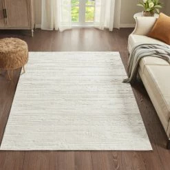 New 🌟 Madison Park Grace Cream Terni Textured Indoor Area Rug ✨
