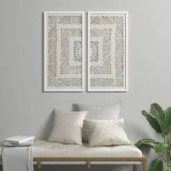 Brand new 🔔 Madison Park Tala Natural Framed Rice Paper Shadow Box 2 Piece Set 🧨 -Madison Park Sales unnamed file 4748