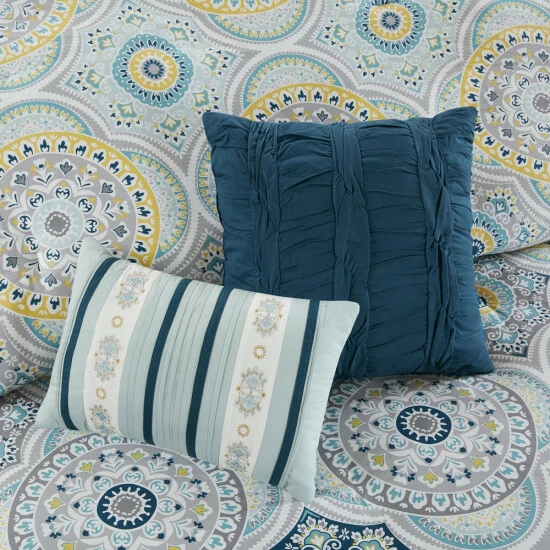 Top 10 ๐ Madison Park Delta Teal 7 Pieces Reversible Cotton Sateen Printed Comforter Set ๐ 7 Top 10 ๐ Madison Park Delta Teal 7 Pieces Reversible Cotton Sateen Printed Comforter Set ๐ - Image 5