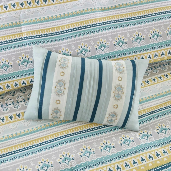 Top 10 ๐ Madison Park Delta Teal 7 Pieces Reversible Cotton Sateen Printed Comforter Set ๐ 11 Top 10 ๐ Madison Park Delta Teal 7 Pieces Reversible Cotton Sateen Printed Comforter Set ๐ - Image 9