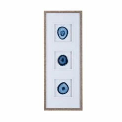 Outlet 👏 Madison Park Blue Agate Trio Blue 100-percent Real Stone Framed Graphic (4-inch Agate) 🎁 -Madison Park Sales unnamed file 476