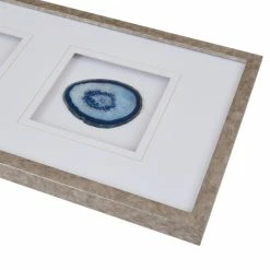 Outlet 👏 Madison Park Blue Agate Trio Blue 100-percent Real Stone Framed Graphic (4-inch Agate) 🎁 -Madison Park Sales unnamed file 477
