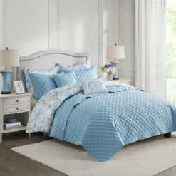 New ✔️ Madison Park Zayden Blue 8 Piece Printed Seersucker Comforter And Coverlet Set Collection 💯 -Madison Park Sales unnamed file 4788