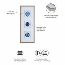 Outlet 👏 Madison Park Blue Agate Trio Blue 100-percent Real Stone Framed Graphic (4-inch Agate) 🎁 -Madison Park Sales unnamed file 479