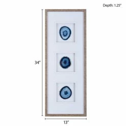 Outlet 👏 Madison Park Blue Agate Trio Blue 100-percent Real Stone Framed Graphic (4-inch Agate) 🎁 -Madison Park Sales unnamed file 480