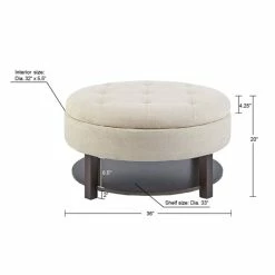Coupon 🤩 Madison Park Javier Round Storage Ottoman Cream/brown 🛒 -Madison Park Sales unnamed file 4805